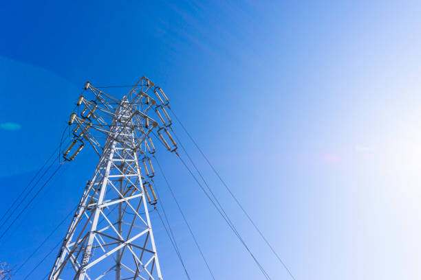 istock Blue sky and steel tower 2002103976