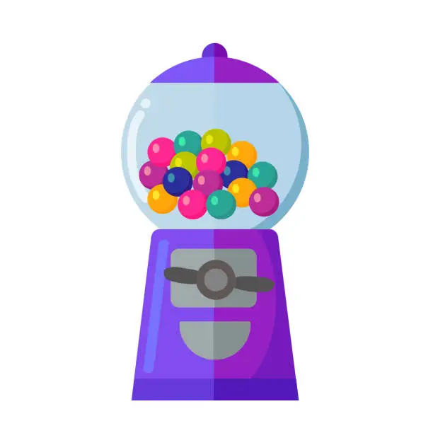 Vector illustration of Gumball machine isolated vector illustration