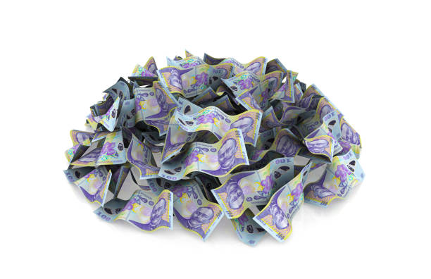The banknotes of one hundred Ukrainian hryvnia. Banknotes and coins