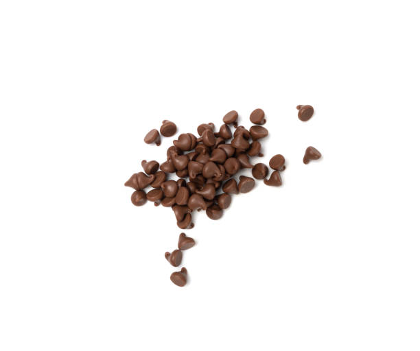 istock Chocolate Chips Isolated, Scattered Chocolate Sprinkles, Decorative Cocoa Drops, Cookie Decoration Ingredient 2002203703