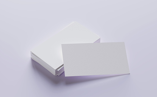 Blank white 3d visiting card and business card mockup