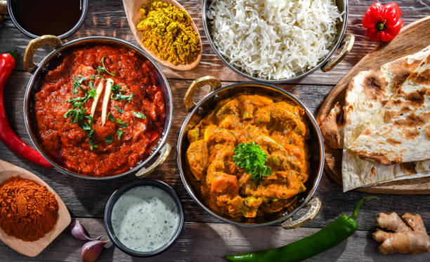 istock Hot madras paneer and vegetable masala with rice 2002215808
