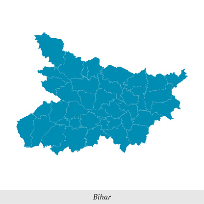 map of Bihar is a state of India with borders districts