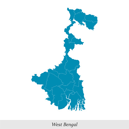 map of West Bengal is a state of India with borders districts