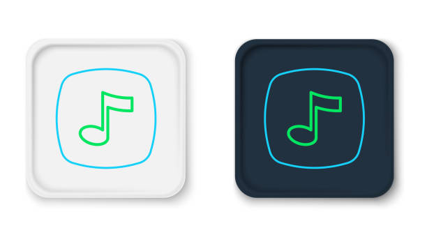 istock Line Music note, tone icon isolated on white background. Colorful outline concept. Vector 2002239657