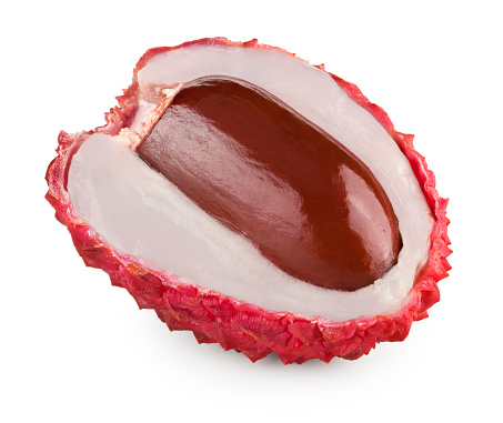 Fresh lychee isolated on white background. clipping path