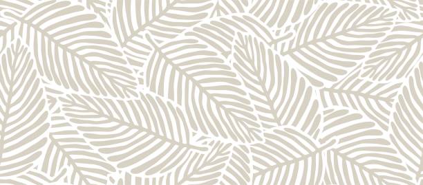 abstract palm leaves seamless pattern. - repeating tile illustrations stock illustrations
