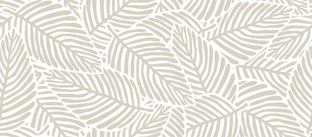 Abstract Palm leaves seamless pattern.