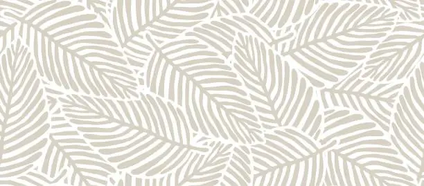 Vector illustration of Abstract Palm leaves seamless pattern.