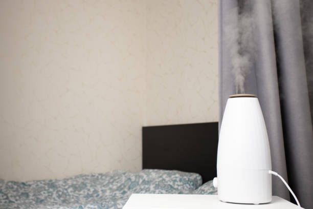 istock Bedroom comfort, ultrasonic air diffuser, humidifying the room for a pleasant sleep 2002333205