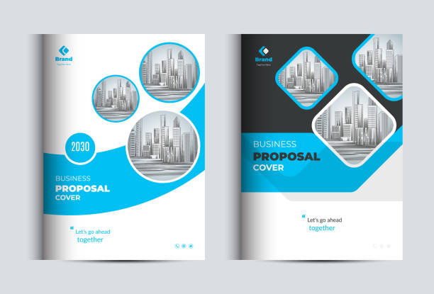Corporate Business Proposal Catalog Cover Design Template Concept Corporate Business Proposal Catalog Cover Design Template Concept adept for Multipurpose Projects modern magazine layout stock illustrations