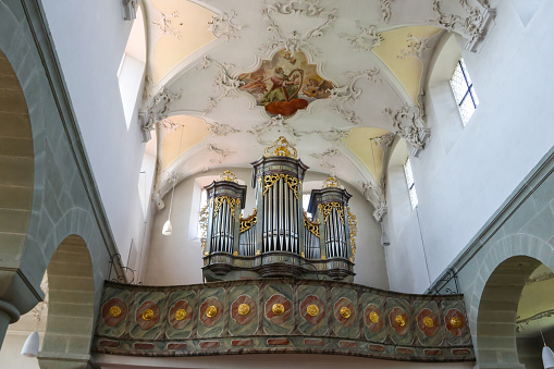 The new pipe organ from 2003 in the Pfarrkirche Sankt Peter, known as Alter Peter which is a beloved church in Munich, Germany and is originally build in 1278 with substantial modernizations during the years and has been partly rebuild after World War II bombardments.