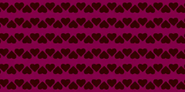 Vector illustration of Valentines day background. Dark Pink hearts seamless pattern. Pink heart Love romantic theme.