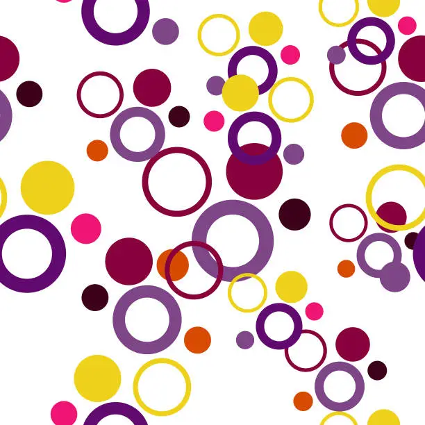 Vector illustration of Abstract geometric seamless vector pattern with colorful circles