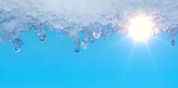 Snow melting, awakening of spring