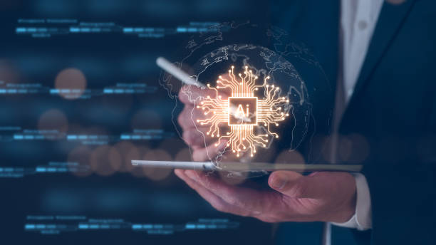 istock Digital transformation technology strategy, internet of things. transformation of ideas an the adoption technology in business in the digital age, businessman use tablet with ai icon 2002456367