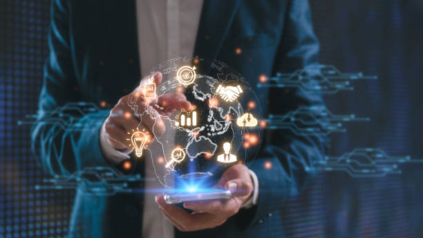 istock Digital transformation technology strategy, IoT, internet of things. transformation of ideas and the adoption of technology in business, businessman using smartphone with tech icons 2002466134