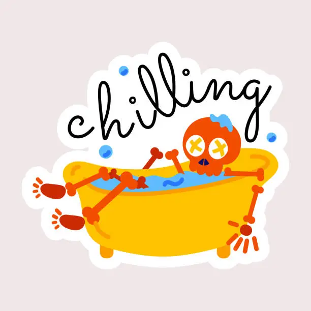 Vector illustration of Chill Skeleton