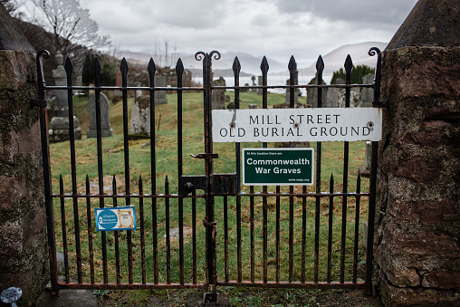 Old Mill Street Burial Ground in Ullapool with Commonwealth graves.
