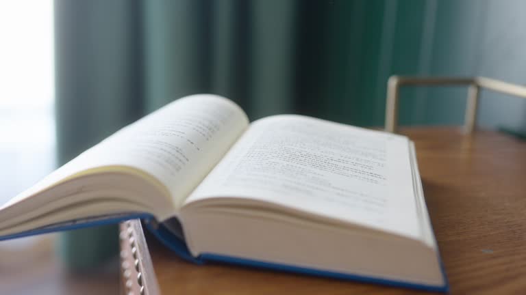 A book on the nightstand, vintage home