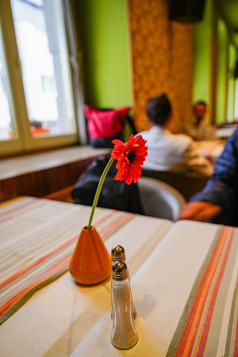 flower pot in restaurant