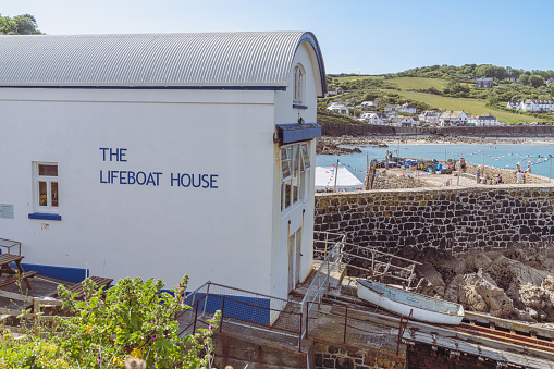 Coverack, Cornwall, England, UK - June 03, 2022: View of the Old Lifeboat House