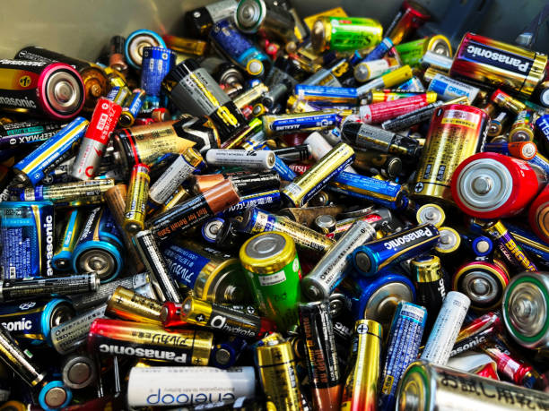 istock Large amount of recycled batteries 2002546396