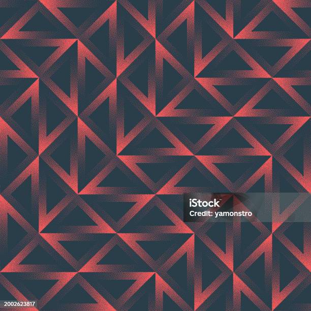 Ultra Modern Triangular Grid Seamless Pattern Trendy Vector Red ...