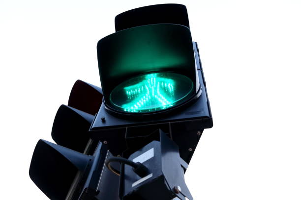 istock Led green light man symbol on traffic light. 2002642785