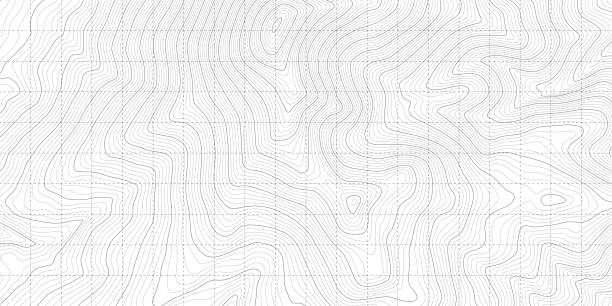White Black Military Topographic Contour Map Vector Graphic Abstract Background White Black Military Topographic Contour Map Vector Graphic Abstract Background. Topography Wavy Lines Pattern Modern Wide Abstraction. Outline Terrain Relief Cartography Geographical Map Illustration relief map stock illustrations