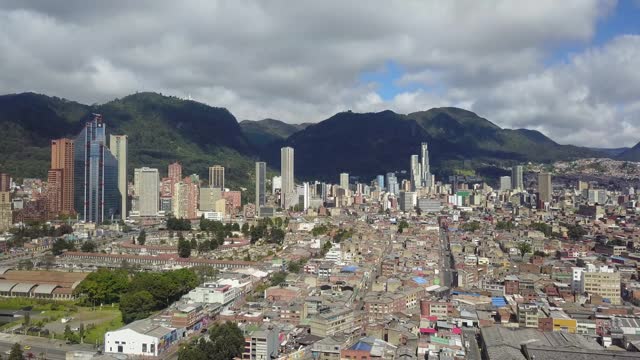 Aerial view of the center of Bogotá