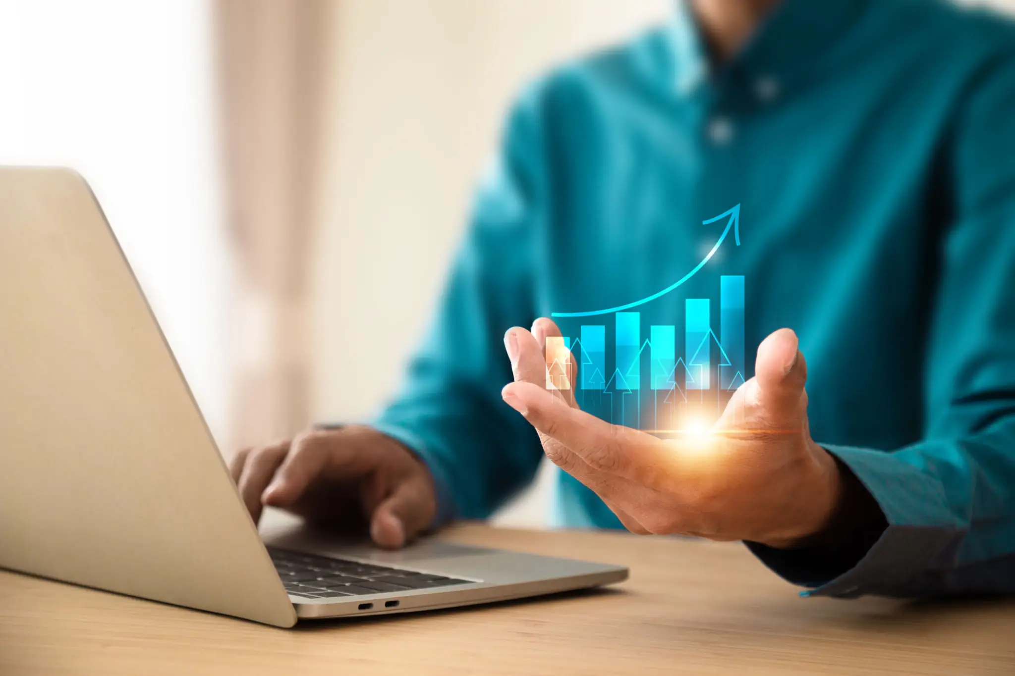 Business development to success and growing growth concept, graph with sign and arrow up and business dividend growth concept, business finance invest