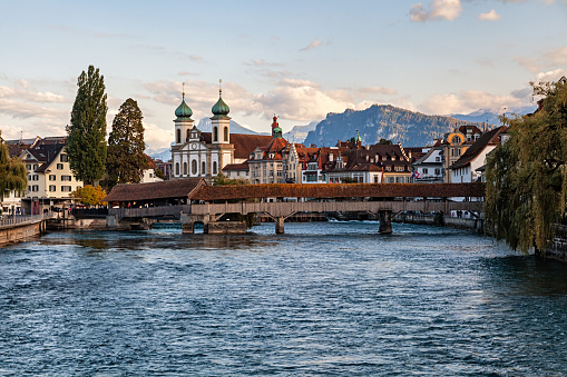 Lucerne old town at sunset, Switzerland