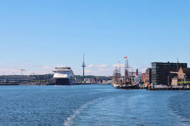 Kiel, Germany - June 21st 2022: Kieler Förde and Port of Kiel during Kiel Week