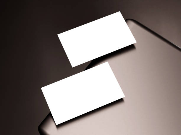 istock Minimalist business card mockup design on dark background 2002764758