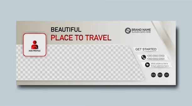 Vector illustration of Travel Agency Social Media Website Banner And Cover Template Design