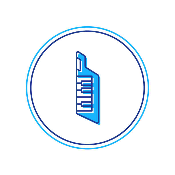 Filled outline Keytar icon isolated on white background. Musical instrument. Vector Filled outline Keytar icon isolated on white background. Musical instrument. Vector. keytar-illustrations stock illustrations