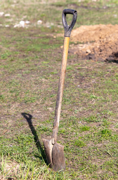 istock Shovel in the ground. Selective focus. 2002871374
