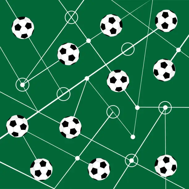 Vector illustration of Geometry of football strategy