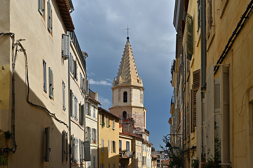 Church of Notre-Dame-des-Accoules from Montée des Accoules, Le Panier, Marseille, Provence, France