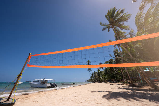 istock Volleyball activity on Caribbean sea beach 2002958121