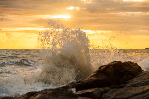 Free Stock Photo of Dramatic ocean waves crashing against rocky shore ...