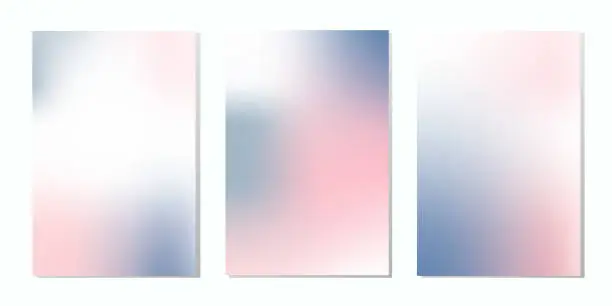 Vector illustration of Set of gradient backgrounds in pastel colors