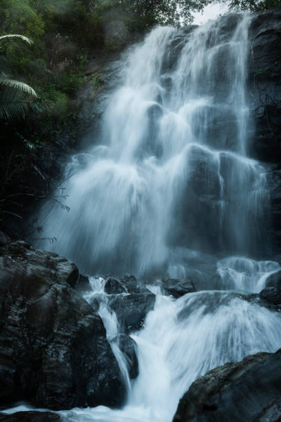 istock Beautiful long exposure shot of waterfall with forest view 2003063172