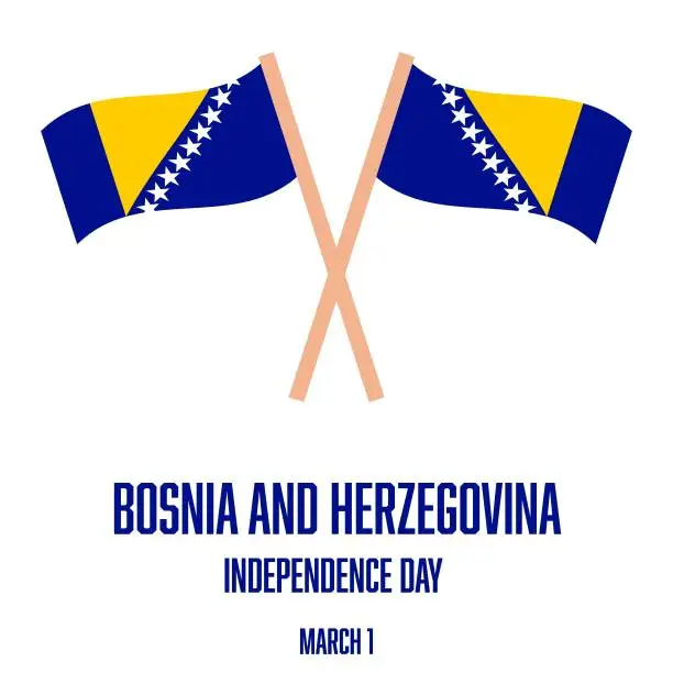 Vector illustration of Concept of Independence Day of Bosnia and Herzegovina. National holiday