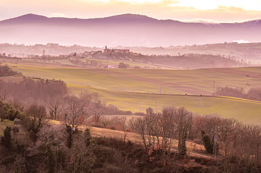 Collesecco, Terni, Umbria, Italy:\nUmbrian landscape towards Collesecco di Montecastrilli