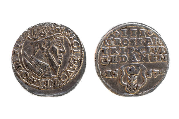 Close up of Bosnia and Herzegovina mark coins