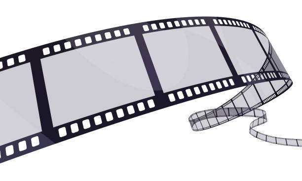 striscia di pellicola di rendering 3d - cinema foto e immagini stock