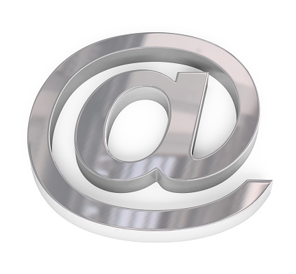 3d render email logo silver (clipping path)