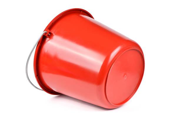 istock Empty red plastic household bucket on white background 2003195137